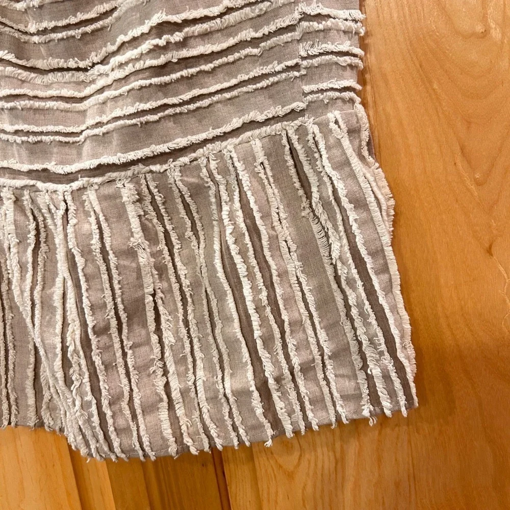 Maeve Anthropologie Top Textured Fringe Sleeveless Black Tie Strap Casual Chic - Picture 3 of 9